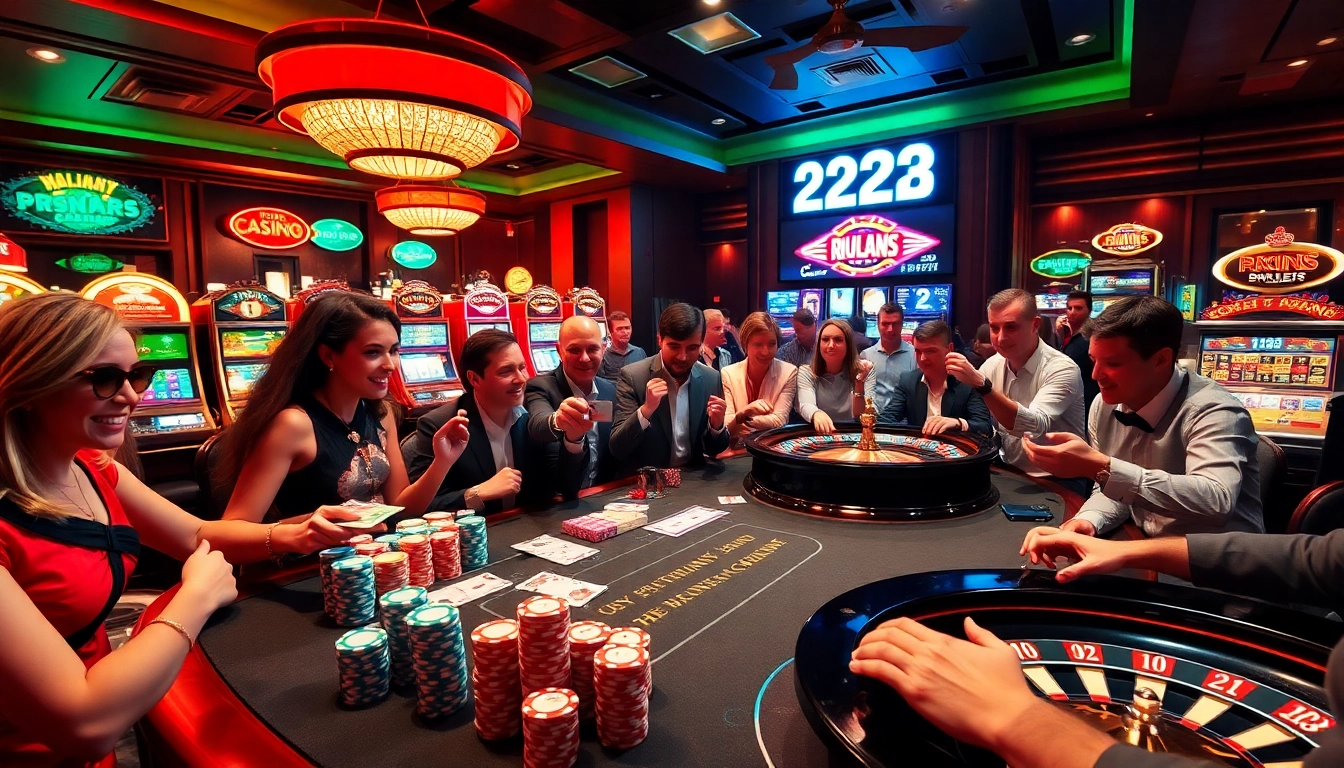 Engaging scene of a poker game at 222BD Casino with vibrant chips and cards.