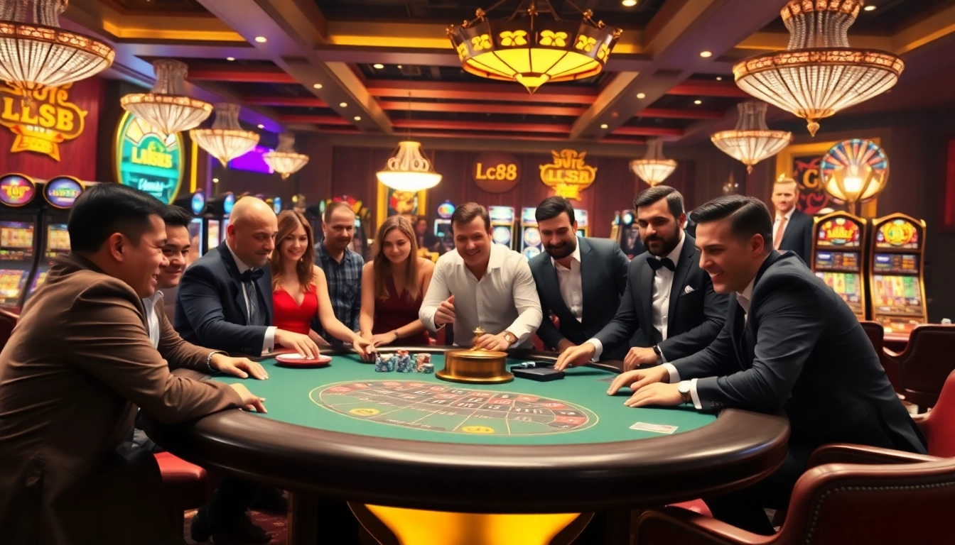 High-stakes gaming table scene illustrating the exciting atmosphere of lc88 casino.