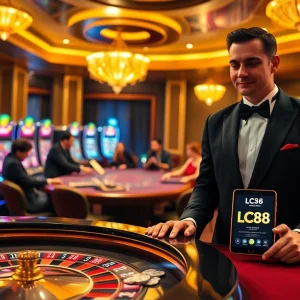 Experience thrilling moments at Nhà Cái LC88, featuring vibrant casino tables and upscale games.