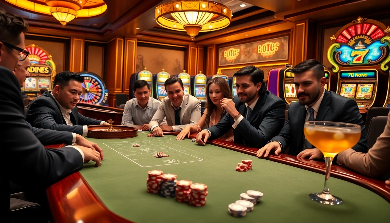 Engaging players at a stylish poker table experiencing the rush of s8 gambling excitement.