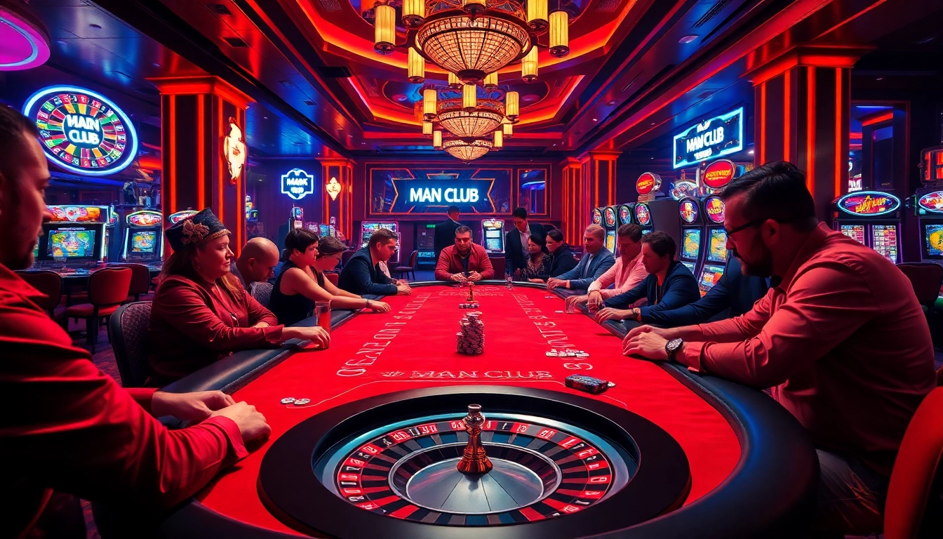 Engaged players enjoying high-stakes games at MAN CLUB casino tables.
