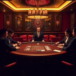 Experience high-stakes poker at UU88 with elegant players and luxurious casino ambiance.