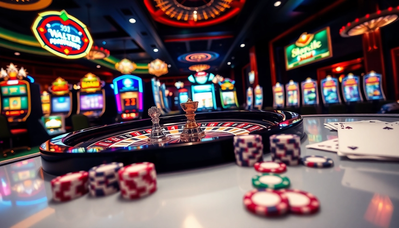 Experience the thrill of gambling at uu88.com with vibrant casino visuals featuring roulette and poker.