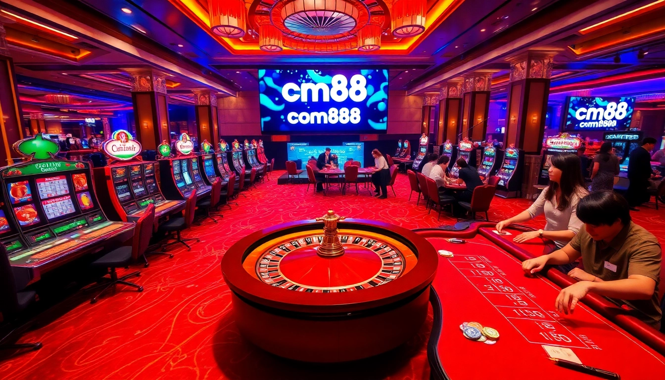 Exciting gaming action at cm88 casino with vibrant roulette and engaging players.
