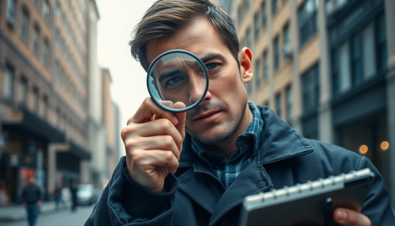 Conducting private investigations with precision and focus in an urban setting.