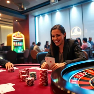 LUCK8 casino table showcasing exciting gameplay and luxurious atmosphere for online gambling.