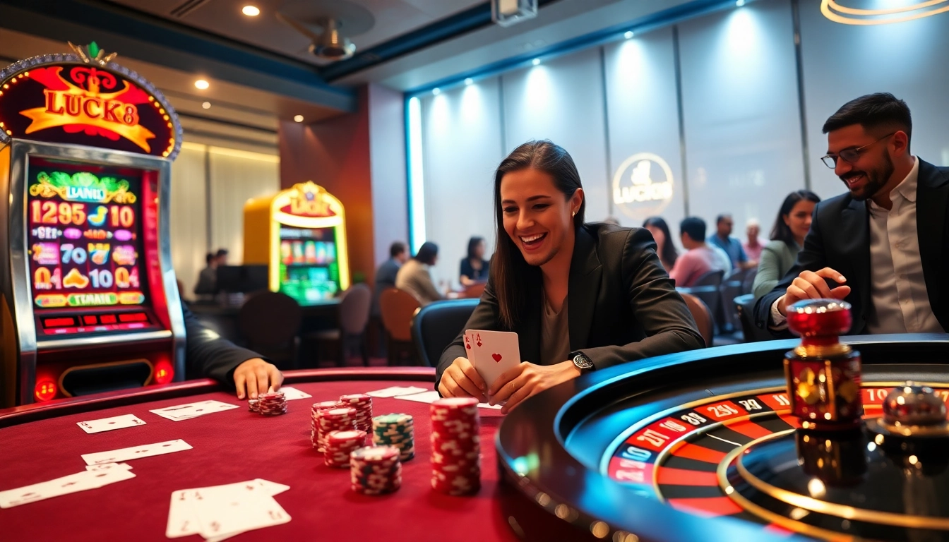 LUCK8 casino table showcasing exciting gameplay and luxurious atmosphere for online gambling.