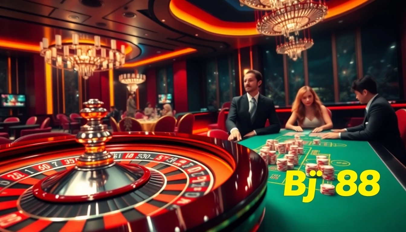 Experience thrilling online gambling at BJ88 with vibrant tables and exciting game elements.