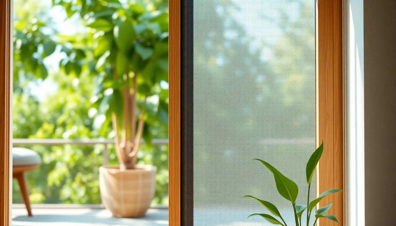 A sliding pleated fly screen door featuring smooth mesh fabric and a wooden frame, ideal for home entryways.