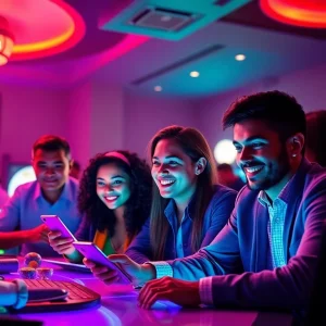 Exciting gaming experience at cm88 com with diverse players engaging in online betting.