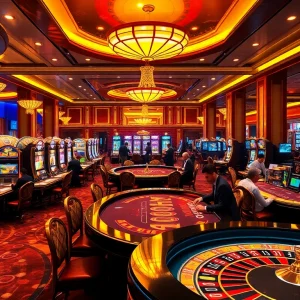 Engaged players enjoying their gaming experience at Sunwin casino, showcasing vibrant tables and excitement.