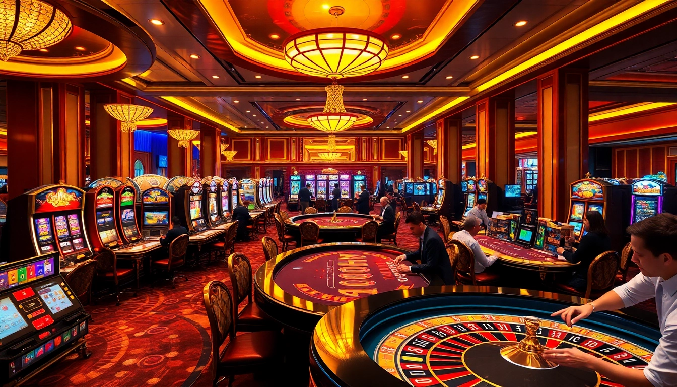 Engaged players enjoying their gaming experience at Sunwin casino, showcasing vibrant tables and excitement.